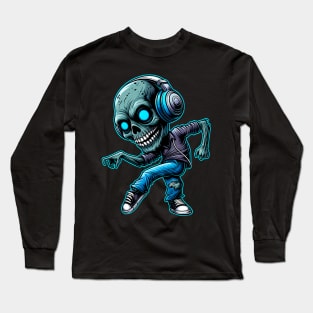 Zombie With Headphone Long Sleeve T-Shirt